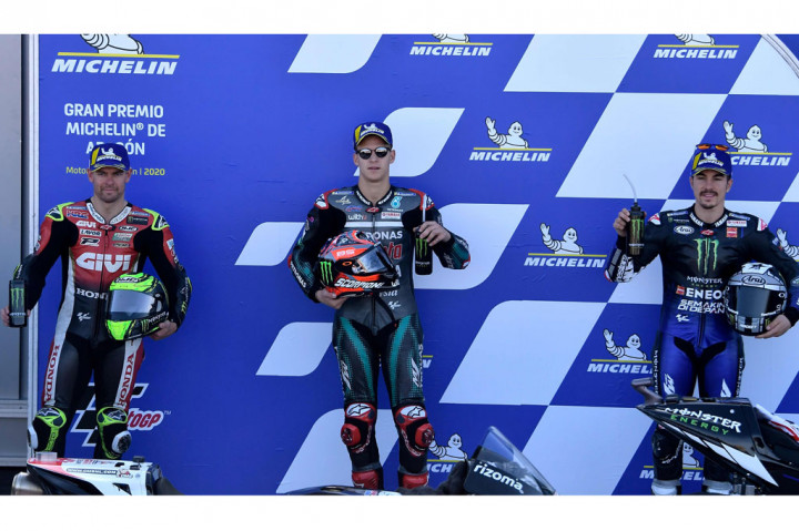Quartararo melupakan rasa sakit yang ia alami setelah mengalami kecelakaan hebat di sesi latihan ketiga untuk merebut posisi start terdepan dengan mencatatkan waktu satu menit 47,076 detik.