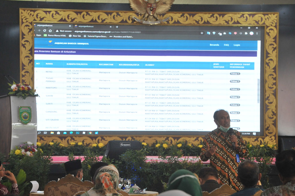 Aplikasi Anjungan Bansos Sriwijaya yang diluncurkan ini merupakan aplikasi yang berfungsi sebagai data penerima bantuan sosial dan sarana pemantauan penyaluran bantuan sosial kepada masyarakat di Sumatera Selatan.