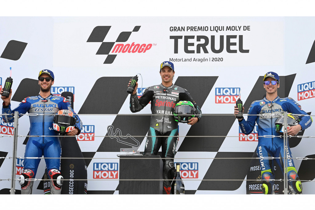 Ia meraih kemenangan dan berhasil unggul atas duo Suzuki, Alex Rins dan Joan Mir.