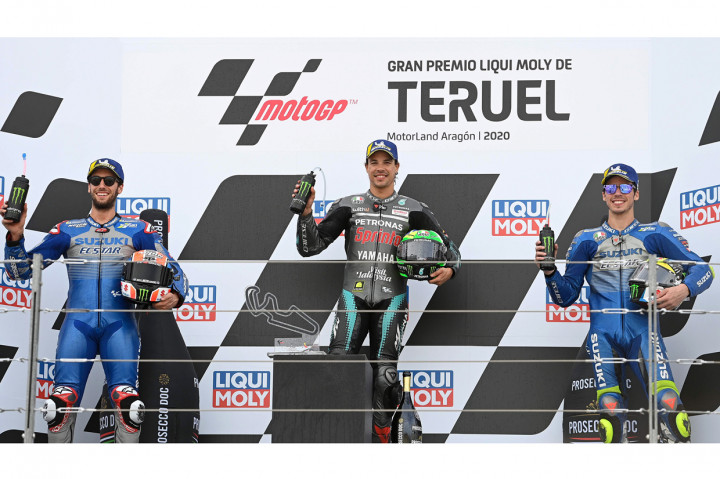 Ia meraih kemenangan dan berhasil unggul atas duo Suzuki, Alex Rins dan Joan Mir.