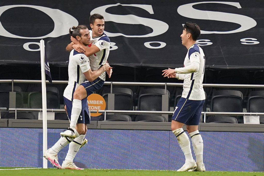 Gareth Bale membawa Tottenham Hotspur mengalahkan Brighton Hove Albion dengan skor ketat 2-1 dalam lanjutan Liga Inggris di Stadion Tottenham Hotspur, London, Senin, 2 NOvember 2020 dini hari WIB.