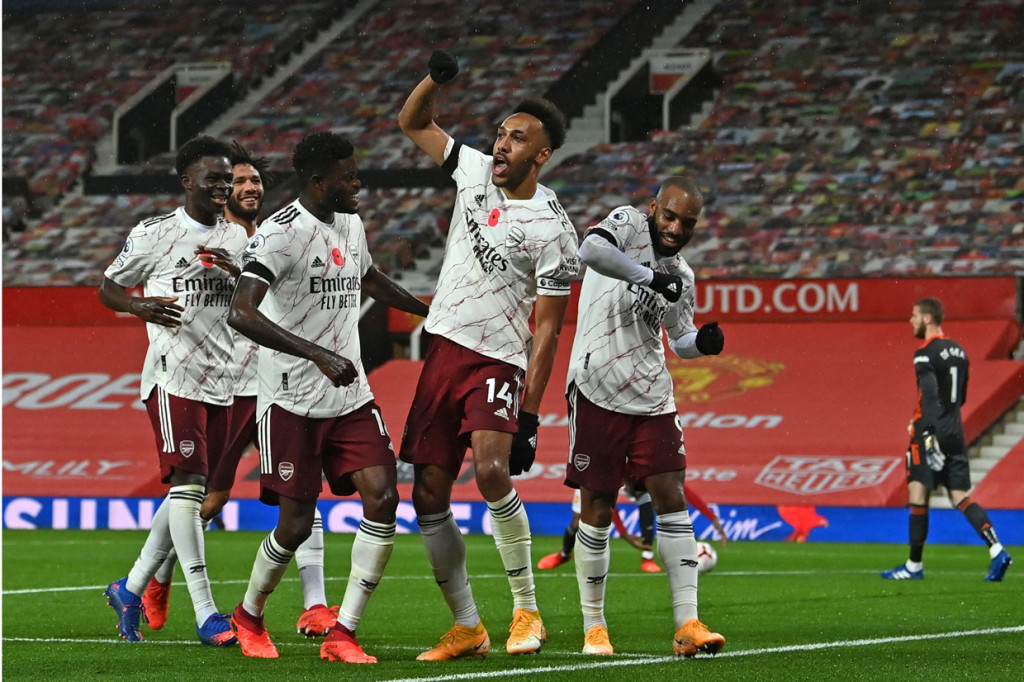 Arsenal berhasil mengalahkan Manchester United 1-0 pada pekan ketujuh Liga Inggris di Old Trafford. AFP Photo/Paul Ellis