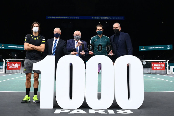 Juara Grand Slam 20 kali tersebut menjadi petenis keempat yang meraih 1.000 kemenangan tunggal di Open era, di bawah Jimmy Connors (1.274), Roger Federer (1.242), dan Ivan Lendl (1.068).