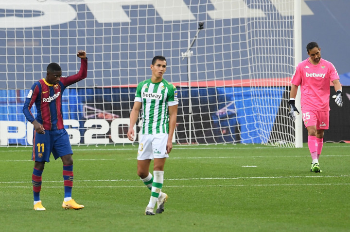 Dembele membuka keunggulan Barcelona di menit ke-22.