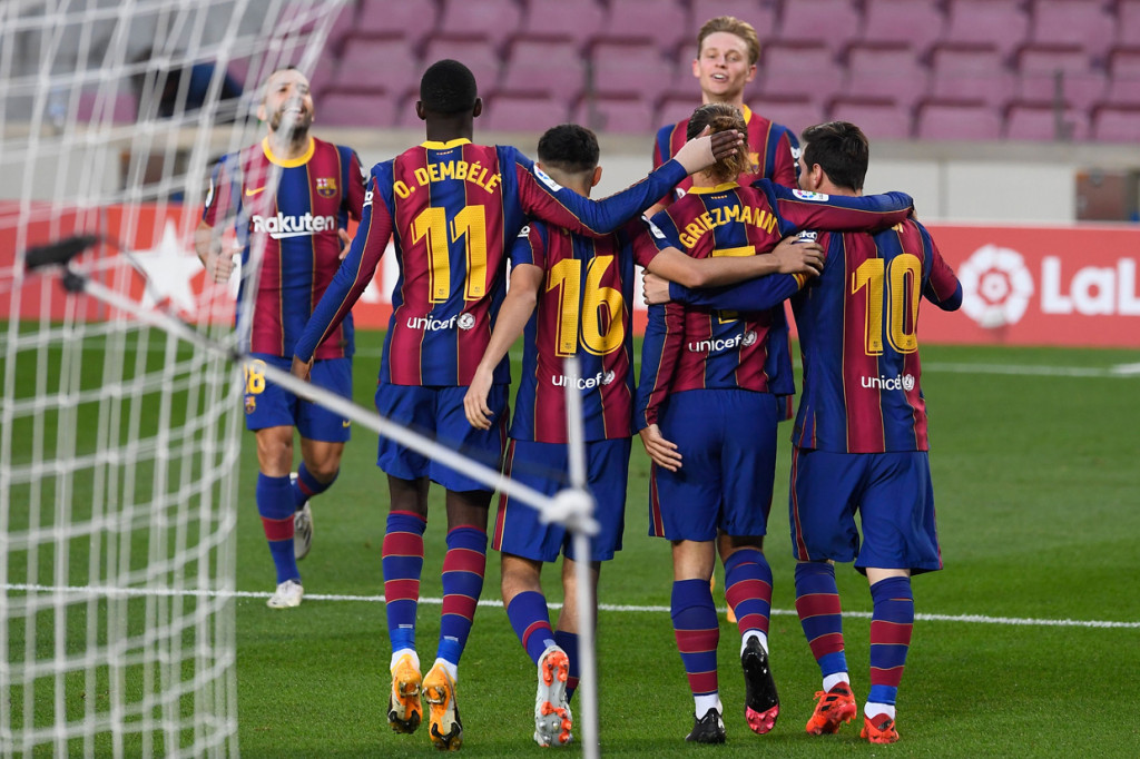 Antoine Griezmann mencetak gol yang membawa Barcelona unggul di menit ke-49.