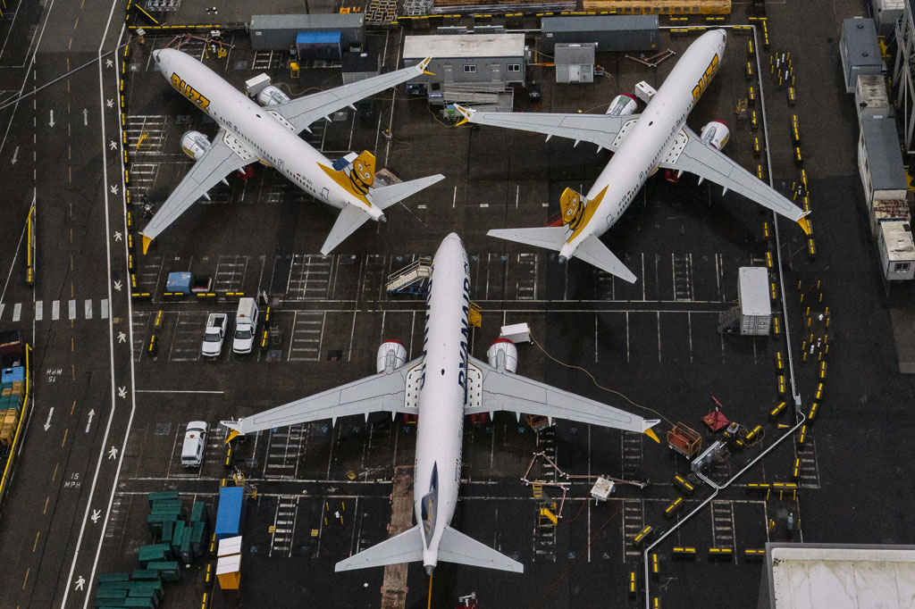 Pesawat Boeing 737 Max diparkir di fasilitas produksi perusahaan di Renton, Washington pada Rabu, 18 November 2020 waktu setempat.