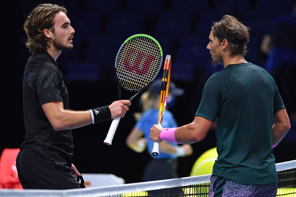 Rafael Nadal mempertahankan harapannya untuk meraih gelar ATP Finals pertamanya pada Kamis, 19 Noveber 2020 waktu setempat, setelah  mengalahkan juara bertahan Stefanos Tsitsipas 6-4, 4-6, 6-2.
