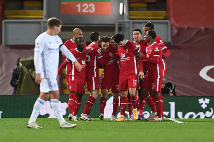 Skor 2-0 untuk keunggulan Liverpool bertahan hingga turun minum. AFP Photo/Laurence Griffiths