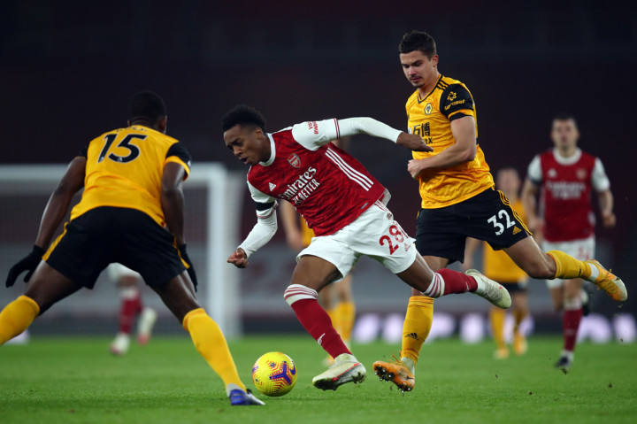 Wolverhampton kembali membobol gawang Arsenal via Leander Dendoncker di menit ke-41. AFP Photo/Julian Finney