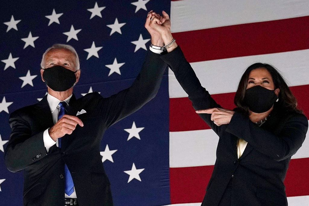 Pasangan Demokrat tersebut dipilih mengungguli tiga finalis lainnya: pekerja perawatan kesehatan garis depan dan Anthony Fauci, gerakan keadilan rasial, dan Presiden Donald Trump yang dikalahkan Biden dalam pemilihan November.