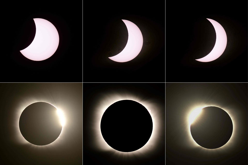 Gerhana terlihat di sepanjang koridor selebar 90 kilometer dari pantai Pasifik di Chili melintasi pegunungan Andes dan ke Argentina.