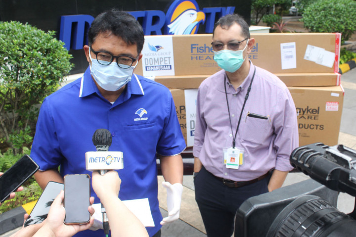 Dalam sambutanya ketua Yayasan Media Group menyampaikan penyerahan bantyuan alat Terapi Oksigen ke RSUP Persahabatan melalui Dompet Kemanusiaan Media Group, dikarenakan kasus Covid-19 menigkat di Jakarta dan membutuhkan penanganan yang lebih optimal hingga akhir tahun.