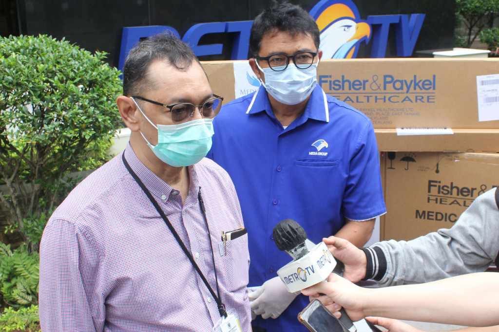 Dokter spesialis paru RSUP Persahabatan, Prasenohadi, berterima kasih atas bantuan DKMG. Dia menyebut dua optiflow ini menjawab kebutuhan RSUP Persahabatan.