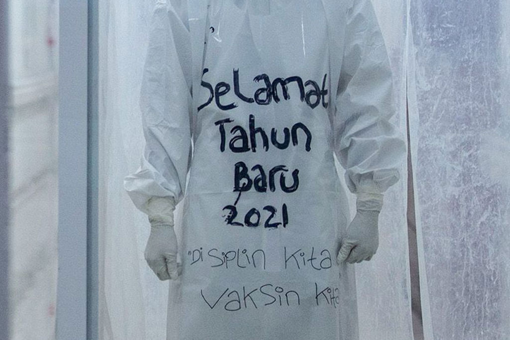 Tulisan tersebut dimaksudkan untuk menyemangati para pasien covid-19 agar tetap optimis dan segera sembuh sehingga bisa kembali berkumpul dengan keluarga masing-masing.