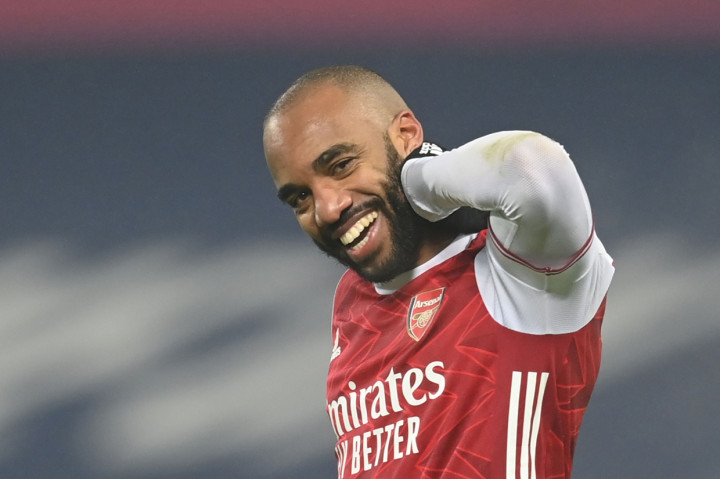 Gol ketiga Arsenal akhirnya datang di menit ke-60. Lacazette bisa ikutan mencatatkan namanya di papan skor. Skor menjadi 3-0. AFP Photo/Michael Regan