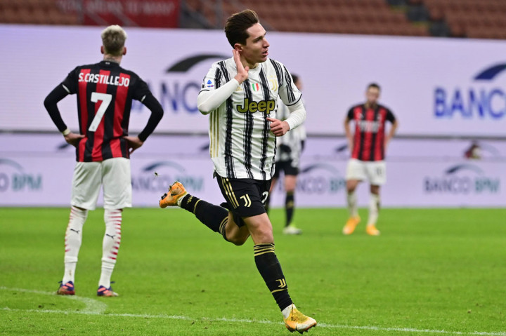 Chiesa merestorasi keunggulan Juve pada menit ke-62. Mendapatkan operan dari Dybala, ia bergerak memotong dari sisi kanan untuk melewati Theo Hernandez, dan melepaskan sepakan melengkung kaki kiri ke sudut bawah gawang. 