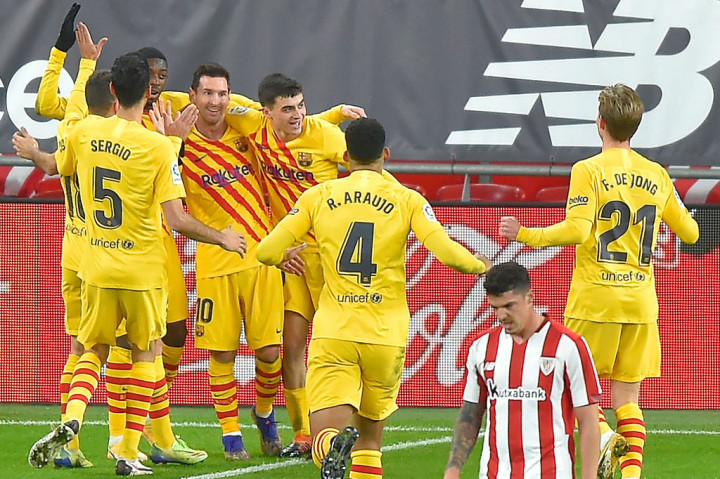 Tim tamu berbalik unggul pada menit ke-38 lewat gol Messi. Gantian Pedri yang memberi umpan dengan backheal yang kemudian diselesaikan dengan tenang oleh La Pulga untuk membawa timnya unggul 2-1.