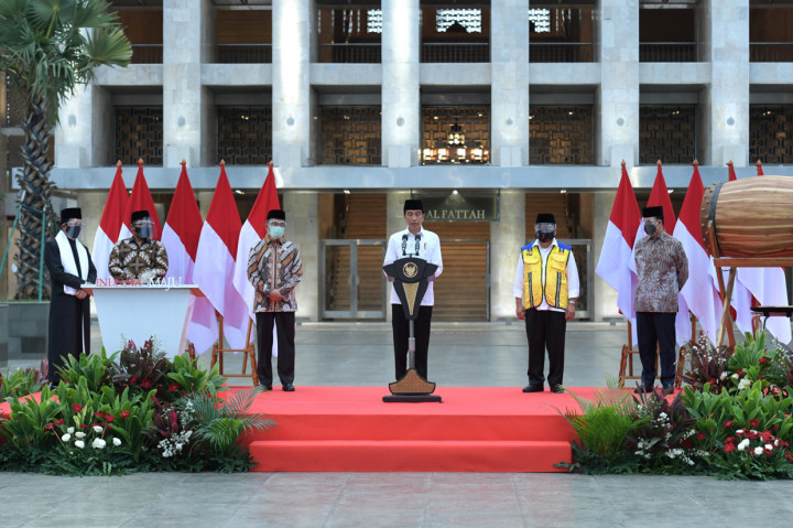 Dalam pidatonya, Jokowi berpesan agar Masjid Istiqlal ke depannya bisa difungsikan sebagai sarana untuk meningkatkan iman takwa kepada Tuhan Yang Maha Esa.