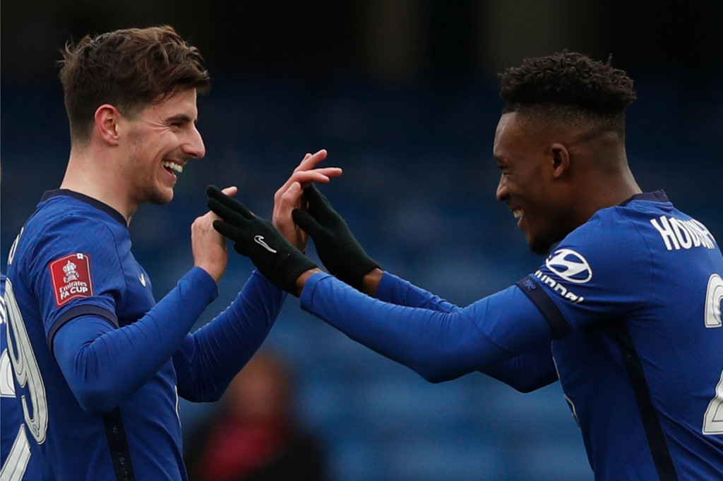 Pesta gol Chelsea dibuka Mason Mount di menit ke-18. 