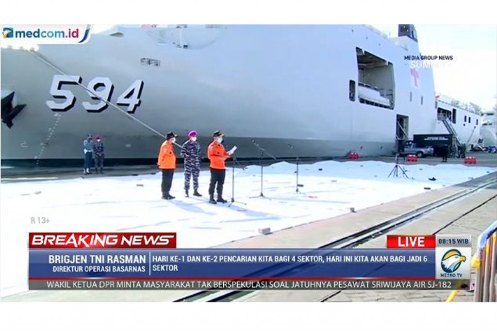 Dari data yang disampaikan pihak Basarnas, dalam operasi hari ketiga ini tim personel gabungan akan tetap melakukan pencarian baik melalui udara, permukaan laut, maupun bawah laut antara Pulau Lancang dan Pulau Laki, Kabupaten Kepulauan Seribu, Pemprov DKI Jakarta.