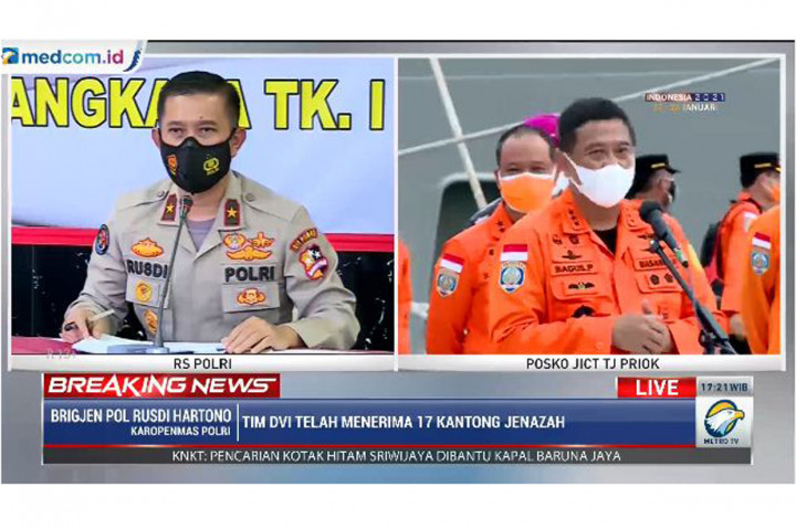 Hingga saat ini, Tim DVI Polri telah menerima 17 kantong jenazah. Adapun satu telah diketahui identitasnya, 16 jenazah lainnya masih dalan proses identifikasi. 