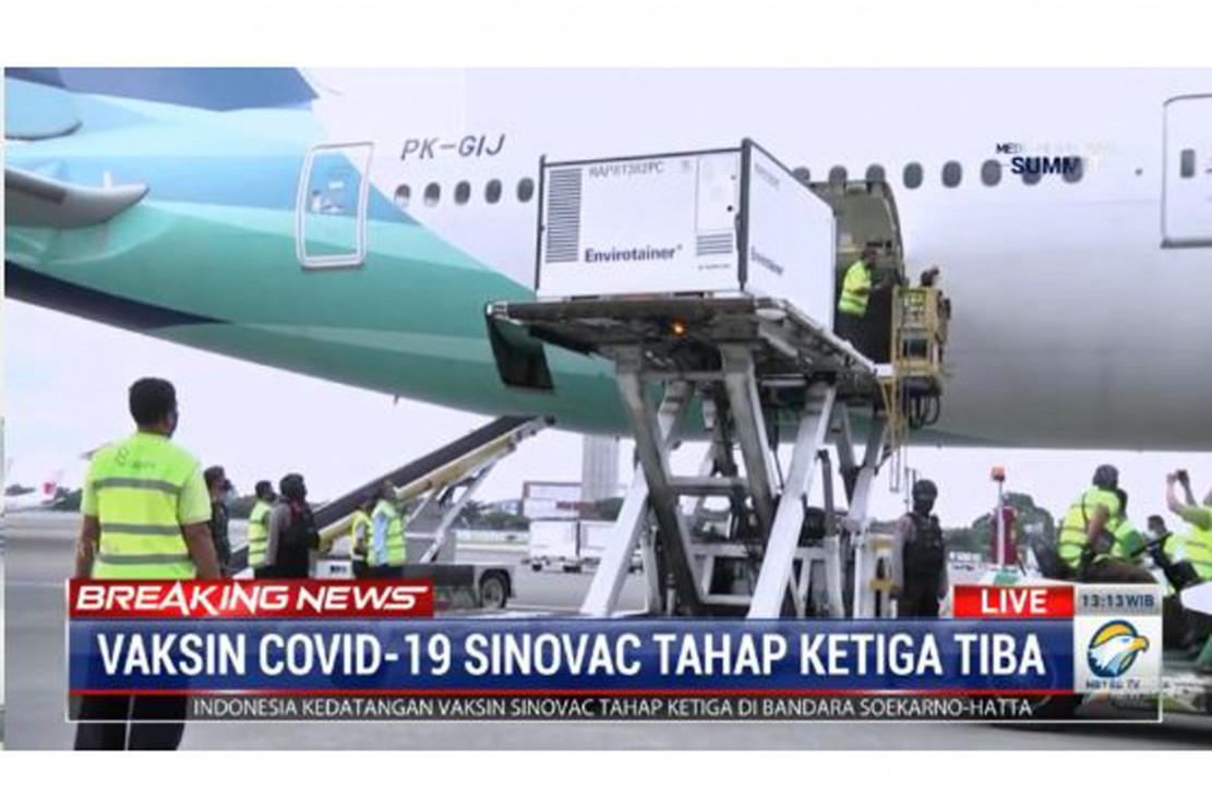 Detik-detik Kedatangan Vaksin Sinovac Tahap 3 di Indonesia - Medcom.id