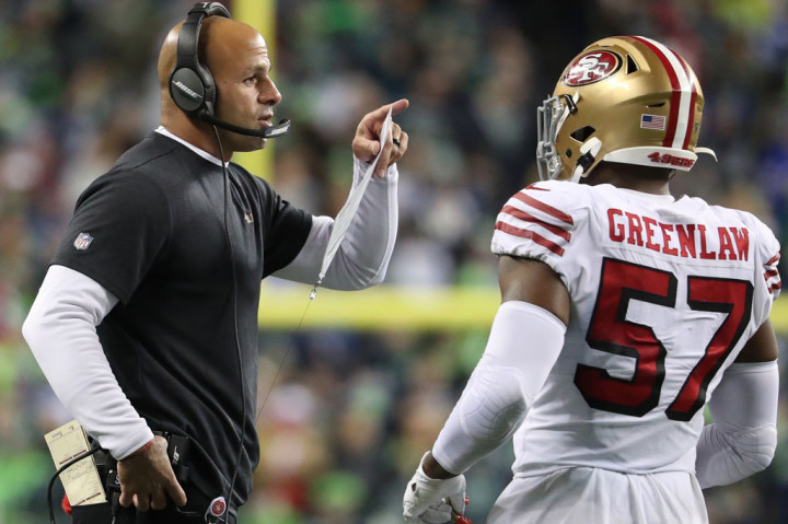 Saleh, keturunan Lebanon-AS, menghabiskan empat musim sebagai koordinator 49ers di mana dia memimpin pertahanan ke rekor terbaik kelima.