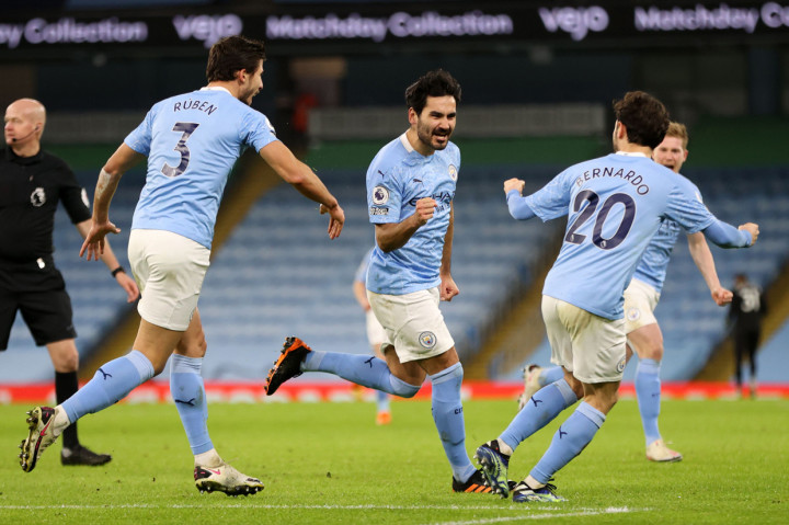Sedangkan dua gol City lainnya dicetak oleh Ilkay Gundogan (56') dan Raheem Sterling (88') di babak kedua. AFP Photo/Clive Brunskill