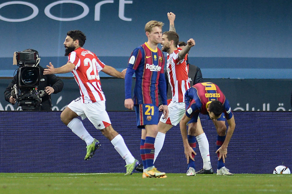 Bilbao akhirnya bisa menyamakan skor lewat Asier Villalibre di menit ke-90. AFP Photo/Cristina Quicler
