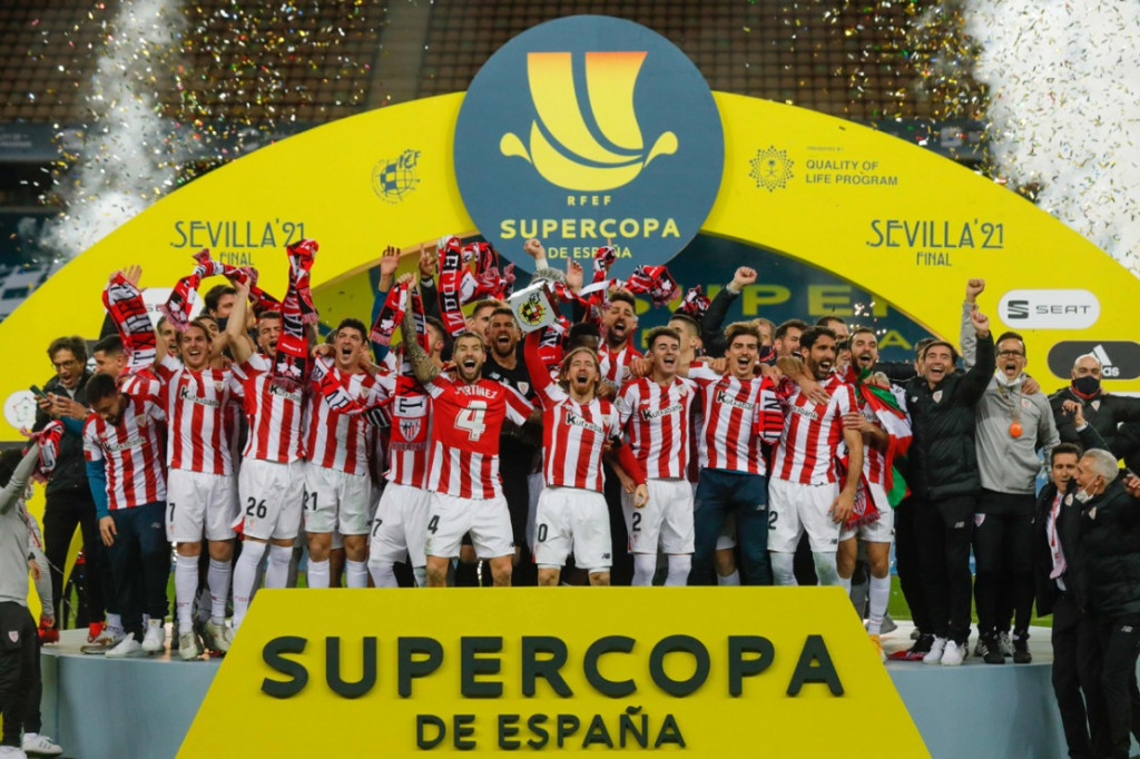 Athletic Bilbao sukses menyungkurkan Barcelona di final Piala Super Spanyol, Minggu, 18 Januari 2021, pagi WIB. Menang 3-2, Bilbao tampil sebagai juara.