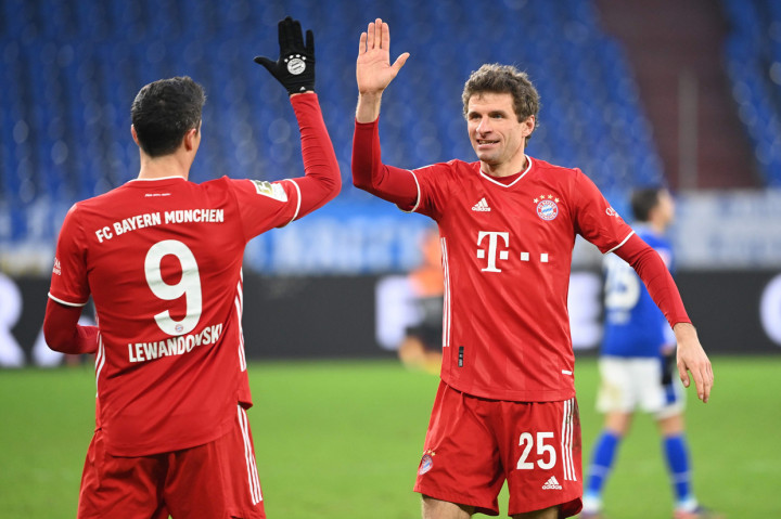 Bayern membuka keunggulan lewat gol Thomas Mueller pada menit ke-33. AFP Photo/Ina Fassbender