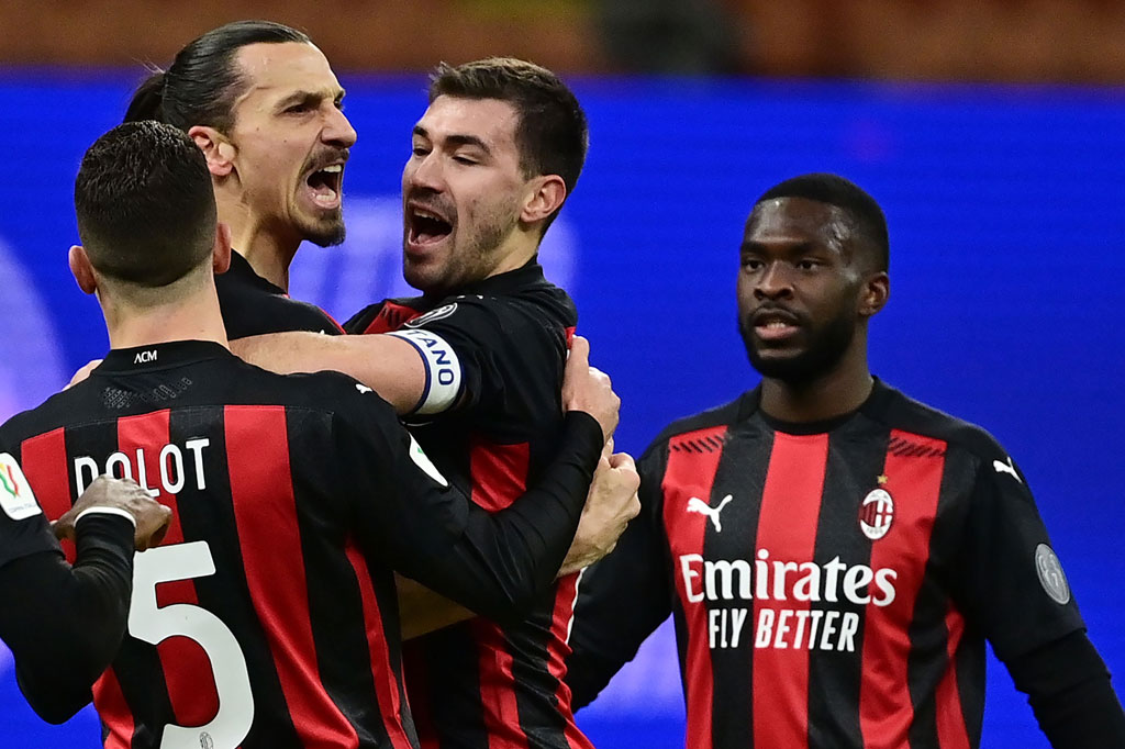 Milan kemudian memecah kebuntuan pada menit ke-31 saat Ibrahimovic mengontrol bola di tepi kotak penalti dan lantas melepaskan sepakan kaki kanan dan bersarang ke gawang yang dikawal Samir Handanovic.