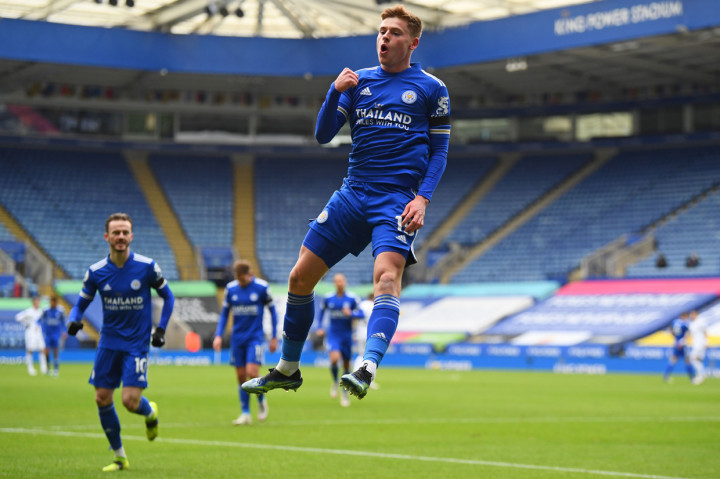 Gol semata wayang Leicester City dibukukan Harvey Barnes (13'). AFP Photo/Clive Mason