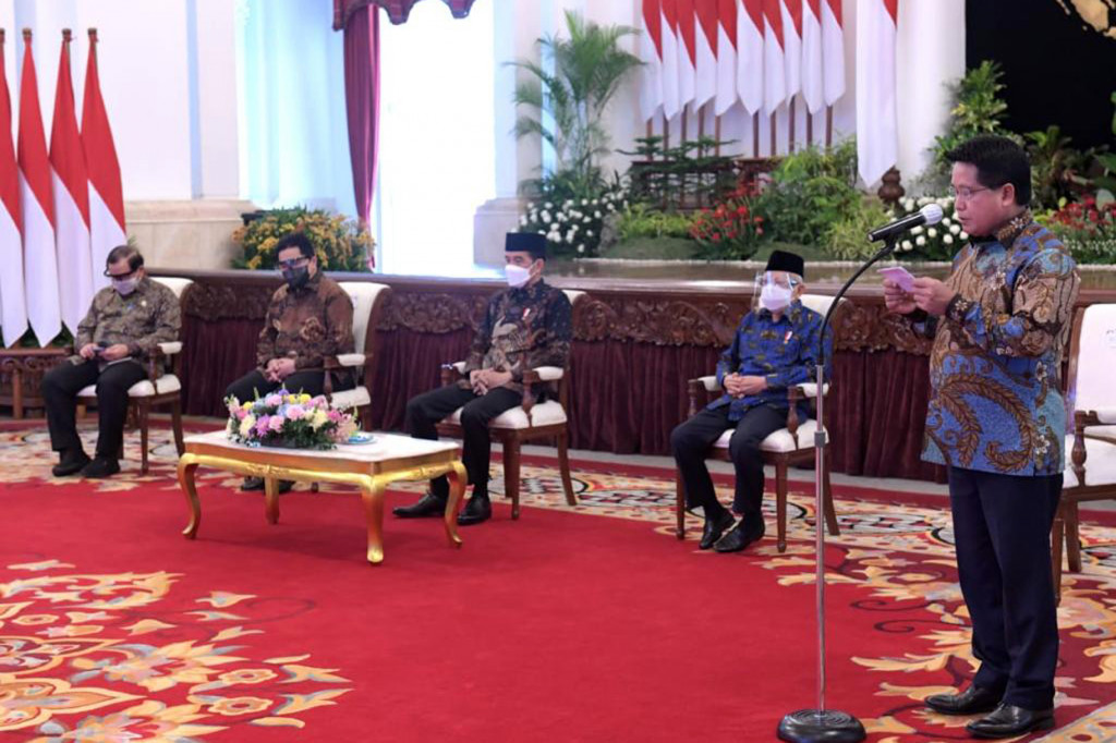 Hadir secara langsung dengan menerapkan protokol kesehatan dalam acara peresmian tersebut di antaranya ialah Wakil Presiden Ma’ruf Amin, Menteri BUMN Erick Thohir, Sekretaris Kabinet Pramono Anung, dan Direktur Utama PT Bank Syariah Indonesia Tbk Hery Gunardi. 