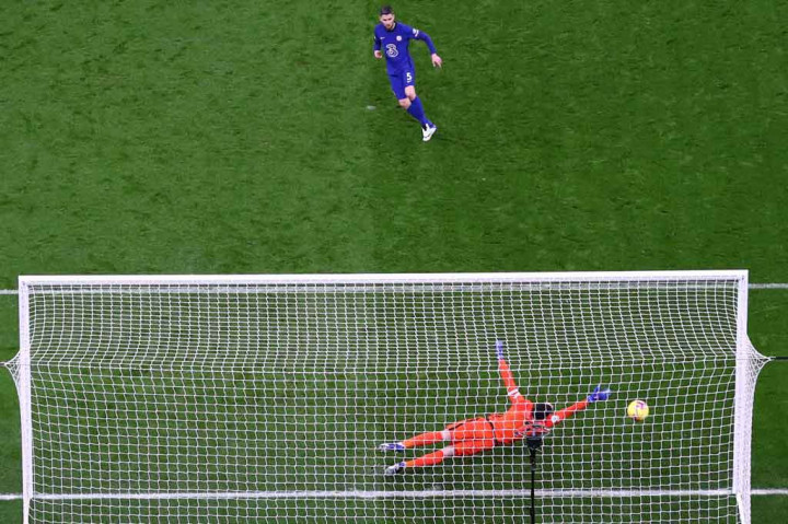 Eksekusi penalti diambil dengan sempurna oleh Jorginho untuk menjebol gawang tuan rumah yang dikawal Hugo Lloris.