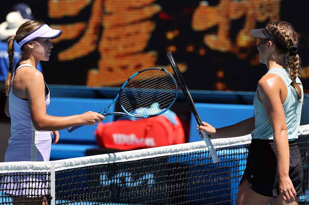 Petenis asal Amerika Serikat ini menundukkan Maddison petenis tuan rumah Inglis dua set langsung 7-5, 6-4 di Rod Laver Arena Melbourne, Selasa, 9 Februari 2021.