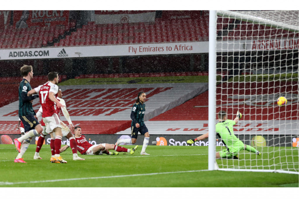 Sedangkan Leeds membalas lewat gol Pascal Struijk di menit 57 dan Helder Costa di menit 69. AFP Photo/Catherine Ivill