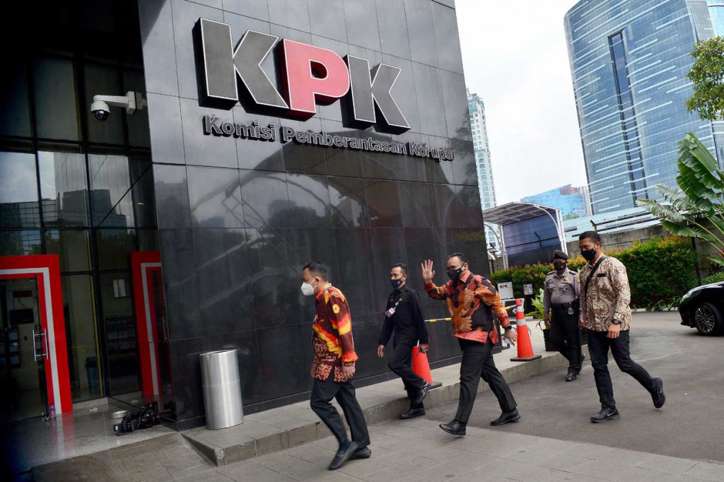 Menteri Agama Yaqut Cholil Qoums beserta jajaran menemui pimpinan Komisi Pemberantasan Korupsi (KPK) di Gedung KPK, Jakarta.