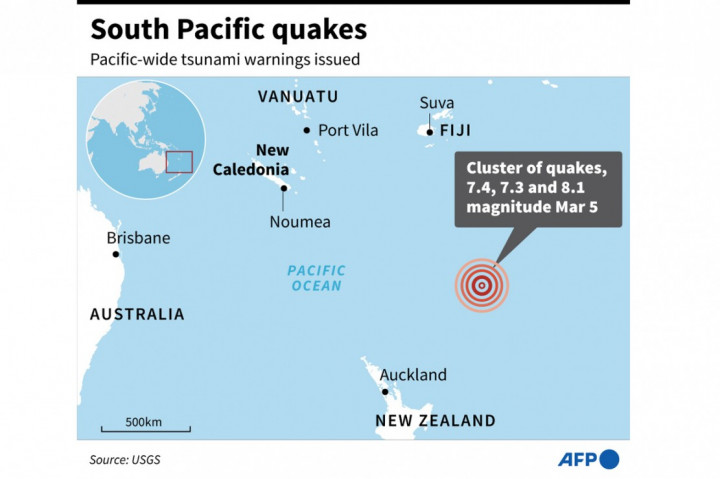 Warga Selandia Baru diminta menghindari kawasan pantai, setelah muncul peringatan tsunami buntut tiga gempa menghantam Pasifik.