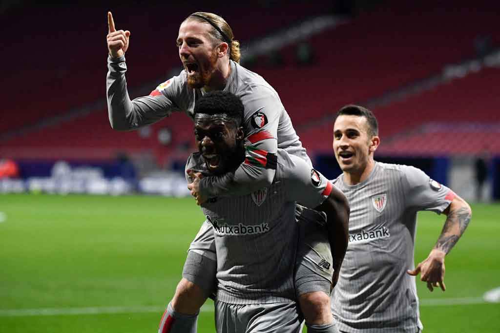 Athletic Bilbao yang tampil bagus unggul lebih dulu pada menit ke-21 lewat tendangan akrobatik Iker Muniain yang masuk gawang tuan rumah setelah memperdaya penjaga gawang Jan Oblak.