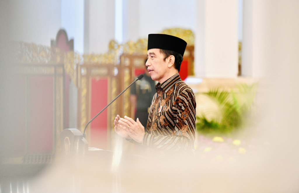 Jokowi mengatakan HMI merupakan organisasi yang banyak melahirkan tokoh umat dan pemimpin bangsa. 