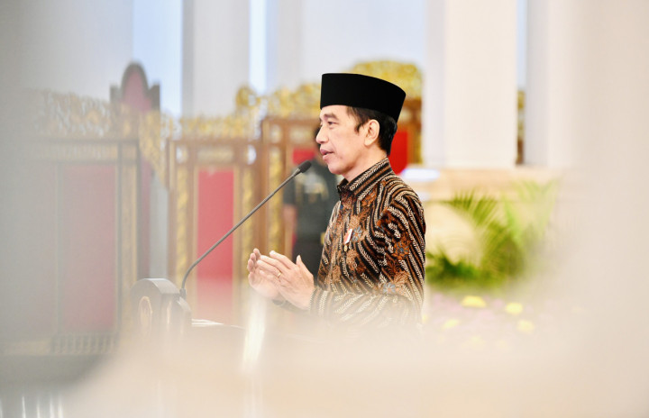 Jokowi mengatakan HMI merupakan organisasi yang banyak melahirkan tokoh umat dan pemimpin bangsa. 