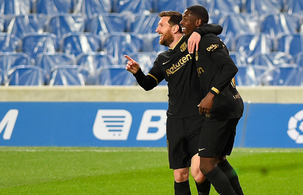 Dalam laga Real Sociedad vs Barcelona yang berlangsung di Stadion Reale Arena, Senin, 22 Maret 2021, dini hari WIB, Lionel Messi cs menang telak 6-1.