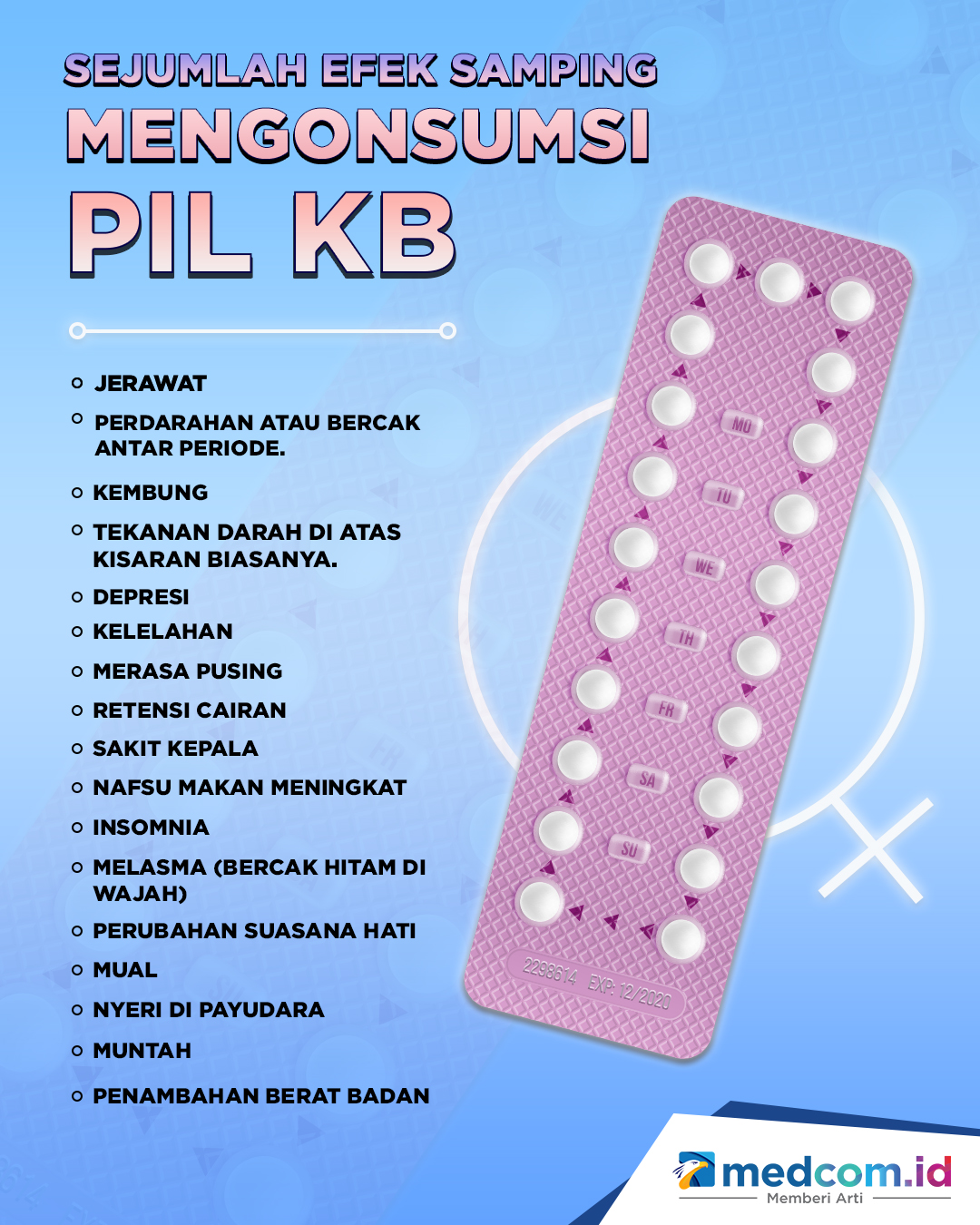 Efek Samping Mengonsumsi Pil Kb