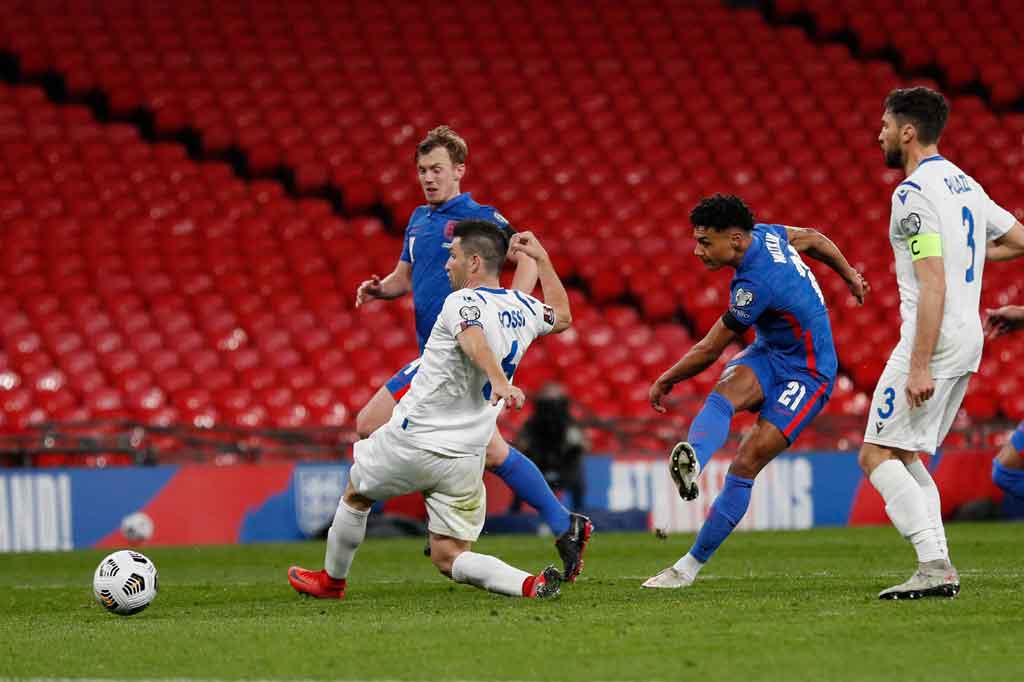 Jelang 10 menit sebelum pertandingan berakhir, Inggris mencetak satu gol lagi. Gelandang Manchester City, Phil Foden mengirim umpan kepada Ollie Watkins di dekat area penalti untuk diteruskan dengan sepakan mendatar ke sudut bawah gawang San Marino. 