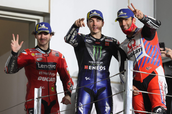 Rider Yamaha itu mengungguli Johann Zarco dan Francesco Bagnaia di MotoGP Qatar.