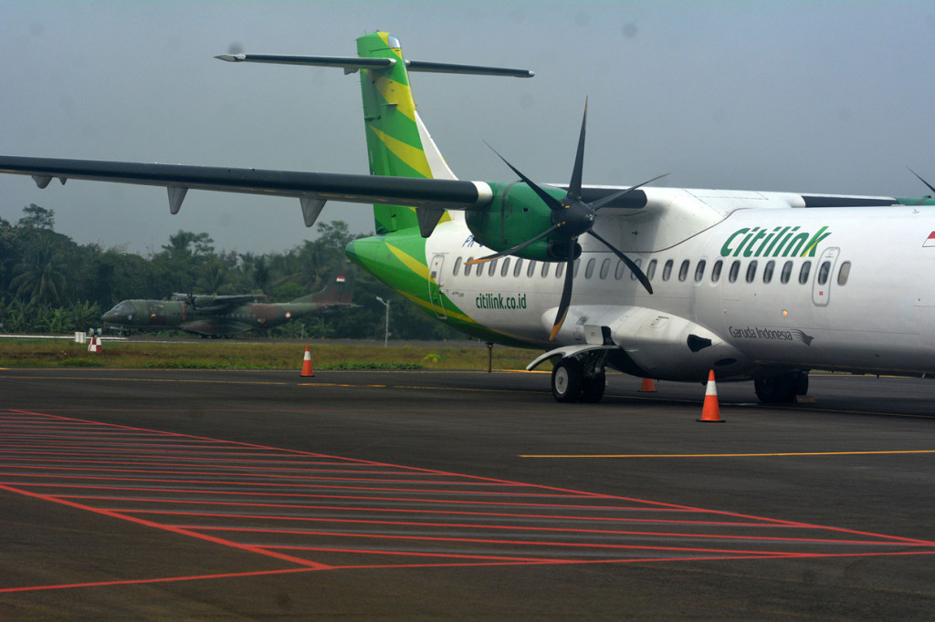 Pesawat Citilink merupakan pesawat komersial pertama yang mendarat di bandara baru tersebut dalam proving flight. 