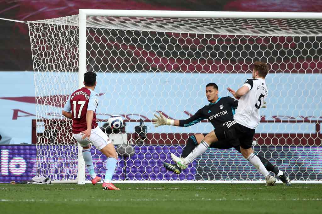 Trezeguet berhasil menyamakan kedudukan pada menit ke-78 saat ia berdiri bebas menyelesaikan umpan tarik Mings dengan sepakan untuk menaklukkan kiper Alphonse Areola.