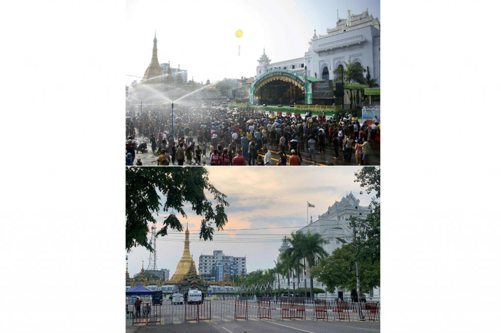 Yangon: Warga Myanmar menggunakan berbagai cara untuk melawan junta militer. Selain unjuk rasa, mereka juga mengajak memboikot Thingyan atau festival perayaan tahun baru dan menerbitkan tabloid bawah tanah.
Thingyan merupakan libur terpenting Myanmar dan tahun ini dijadwalkan pada 13-17 April 2021. Biasanya, warga merayakan Thingyan karnaval di jalan dan para biksu memercikkan air suci. Pada 2020, Thingyan ditiadakan karena pandemi Covid-19. Pada 2021, Thingyan terganggu oleh kudeta.
Dewan Pemerintahan Negara, pemerintahan sementara bentukan militer selepas kudeta 1 Februari 2021, telah merencanakan Thingyan di Mandalay dan Naypyidaw.  Thingyan adalah nama festival air versi Myanmar. Di beberapa negara Asia, ada festival sejenis dengan nama dan waktu penyelenggaraan berbeda. Kemiripannya, antara lain, untuk merayakan tahun baru Waisak.
Para penentang junta mengajak warga tidak menghadiri perayaan Thingyan versi junta. ”Tidak ada alasan ikut perayaan apa pun sampai demokrasi tercapai. Ikut festival Thingyan tidak menghormati orang tua dan warga serta para korban,” demikian pengumuman penentang junta melalui media sosial.
Setelah seruan ini tersebar, mulai terlihat warga turun ke jalan mengenakan pakaian rapi yang biasa mereka pakai untuk Thingyan.
Tanpa berkata-kata, mereka berunjuk rasa sambil membawa spanduk-spanduk bertuliskan slogan-slogan antikudeta. AFP Photo/Ye Aung Thu/HO