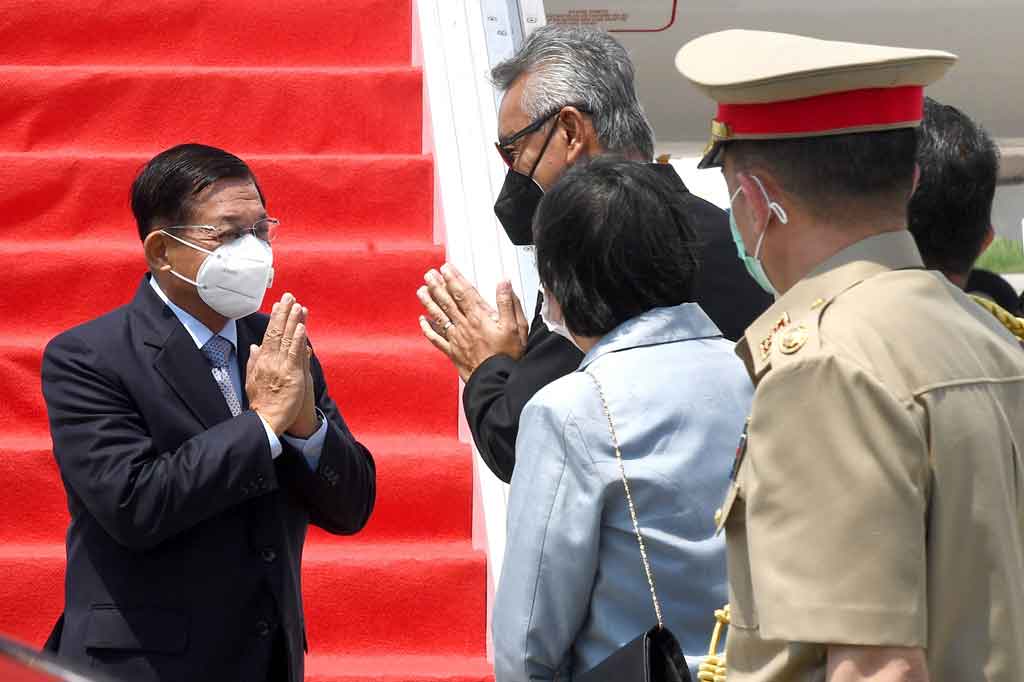 Min Aung Hlaing akan hadir pada ASEAN Leaders Meeting (ALM) untuk membahas persoalan yang terjadi di Myanmar yang digelar di Gedung Sekretariat ASEAN, Jakarta, hari ini.